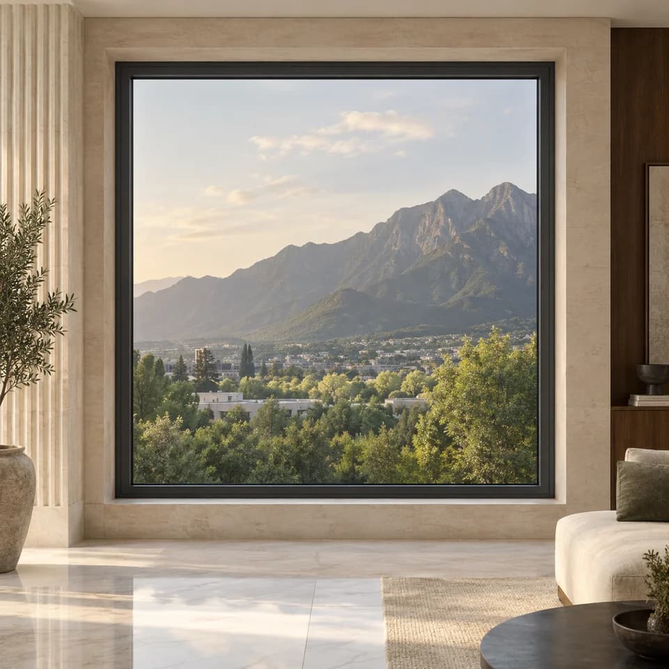 Visualización arquitectónica de ventana fija