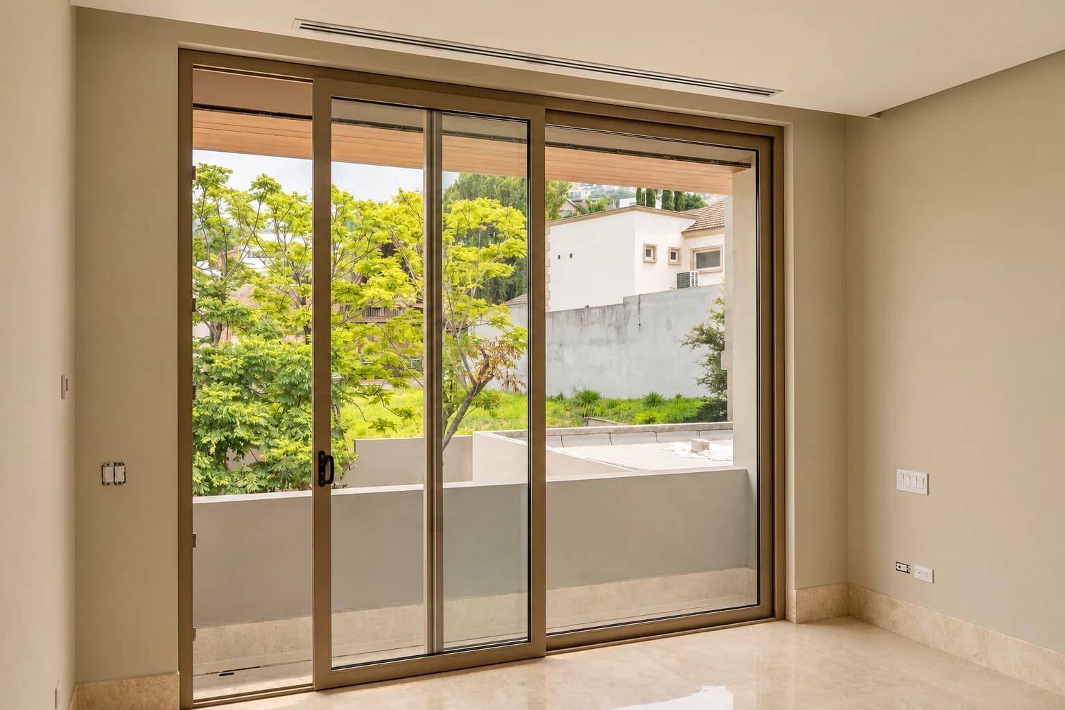 Puerta corredera Kömmerling de cuatro hojas
