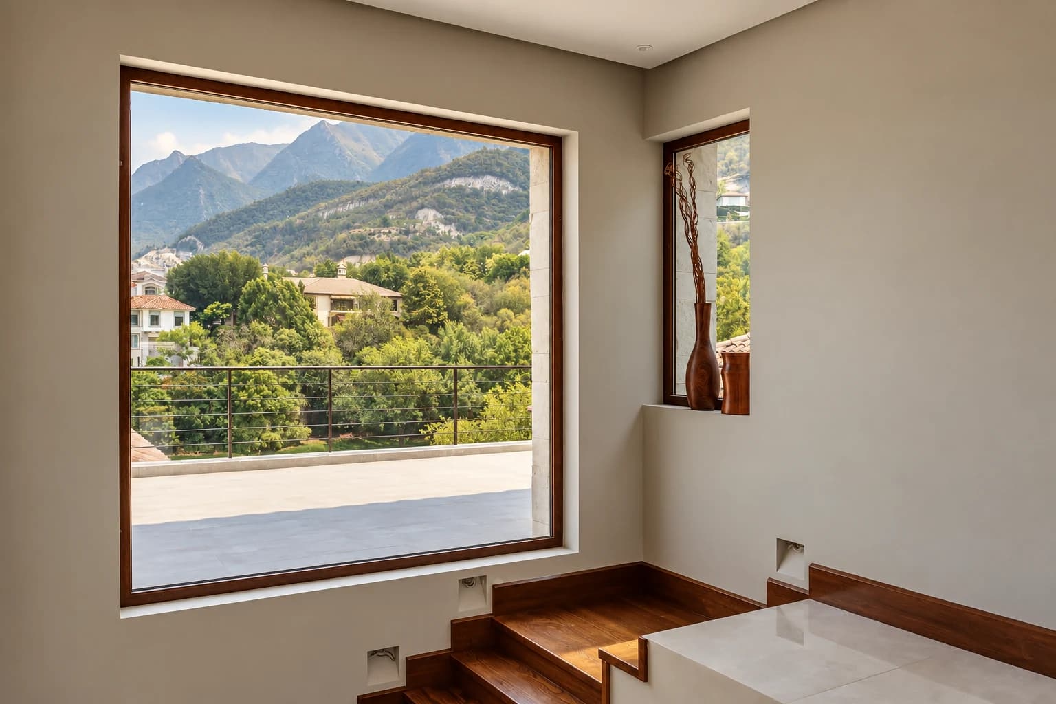 Ventanas fijas Kömmerling en cubo de escalera