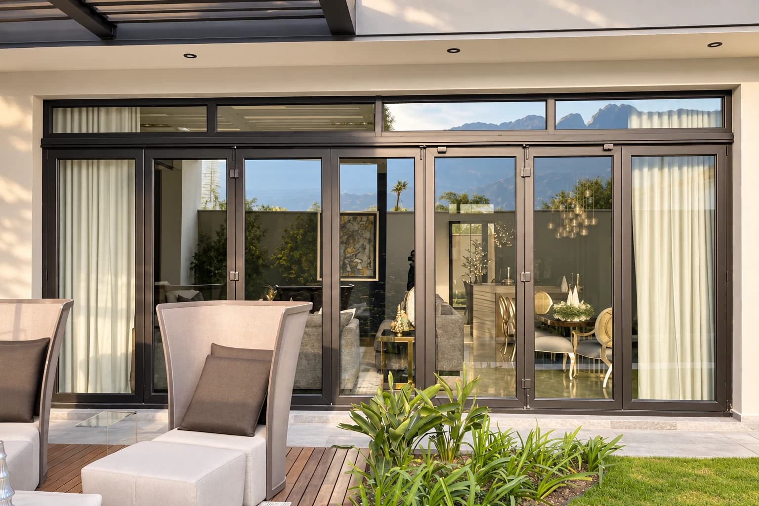 Puerta plegable Kömmerling EuroFutur 70 cerrada