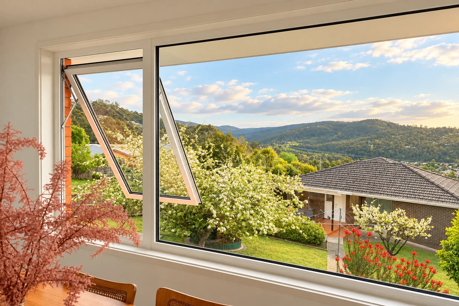 Ventanas proyectantes Kömmerling con vista panorámica