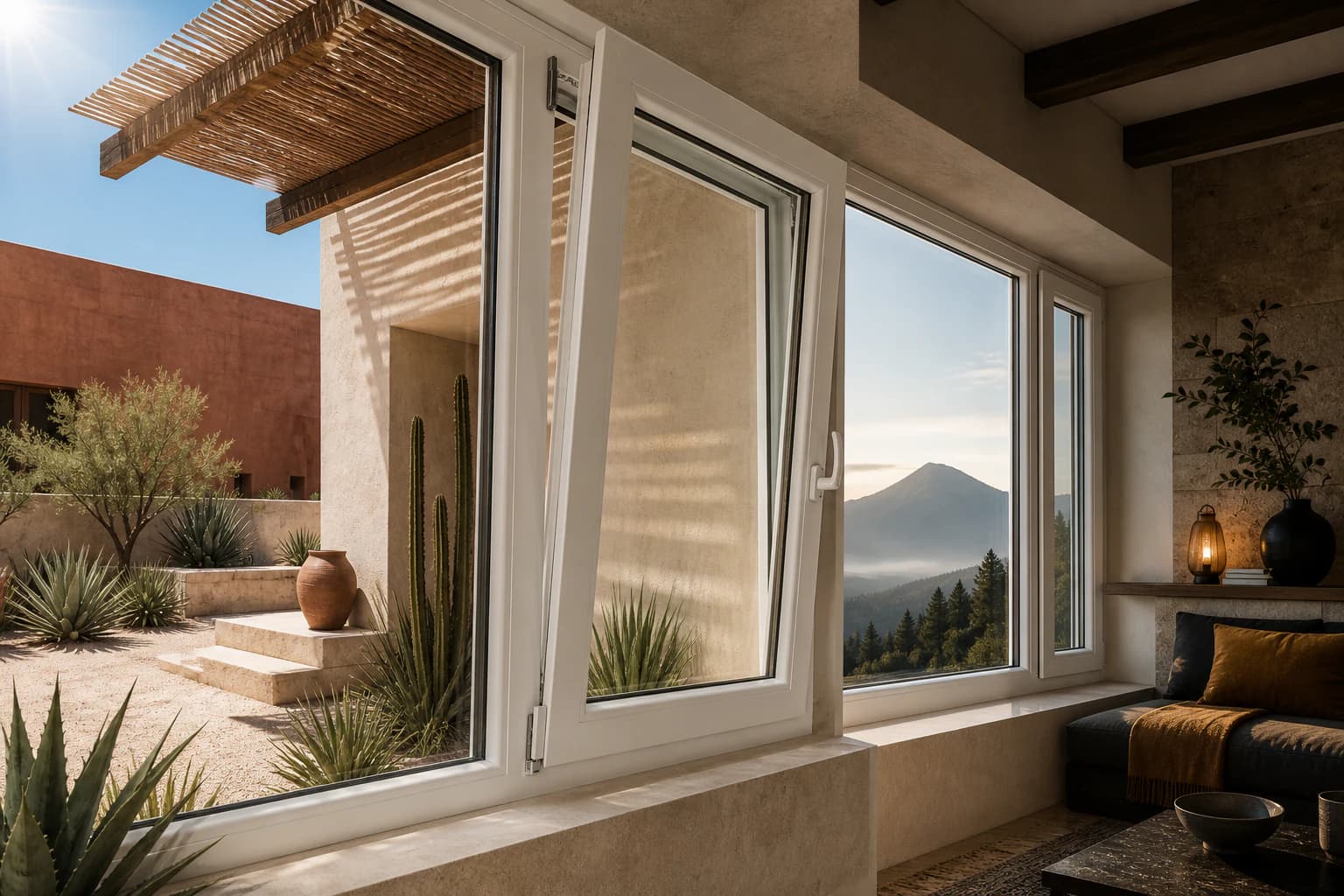 Comparación visual de estrategias de ventana para el norte caluroso y las ciudades mexicanas de altura fría